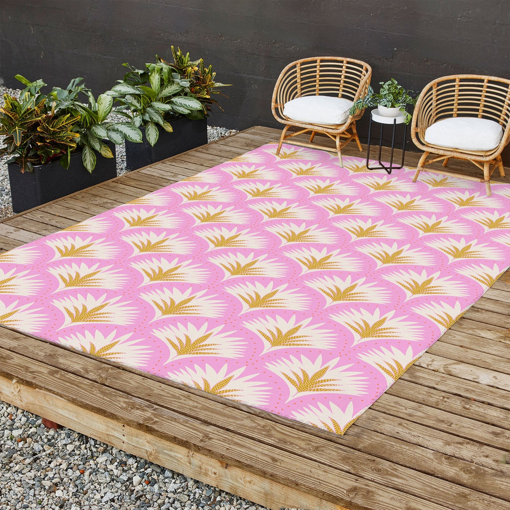 Jennifer Labre Pink Palmetto Outdoor Rug