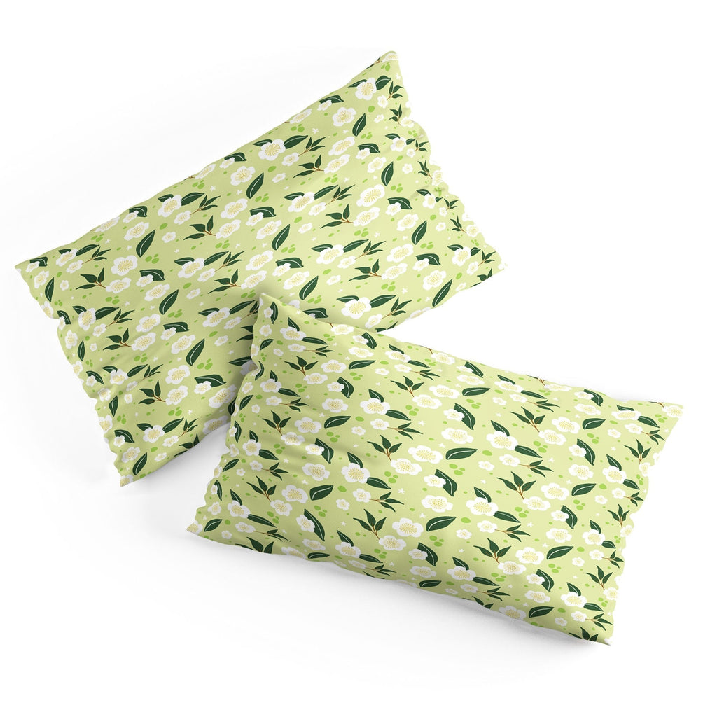 Design by Spark Matcha Tea Florals Pillow Shams