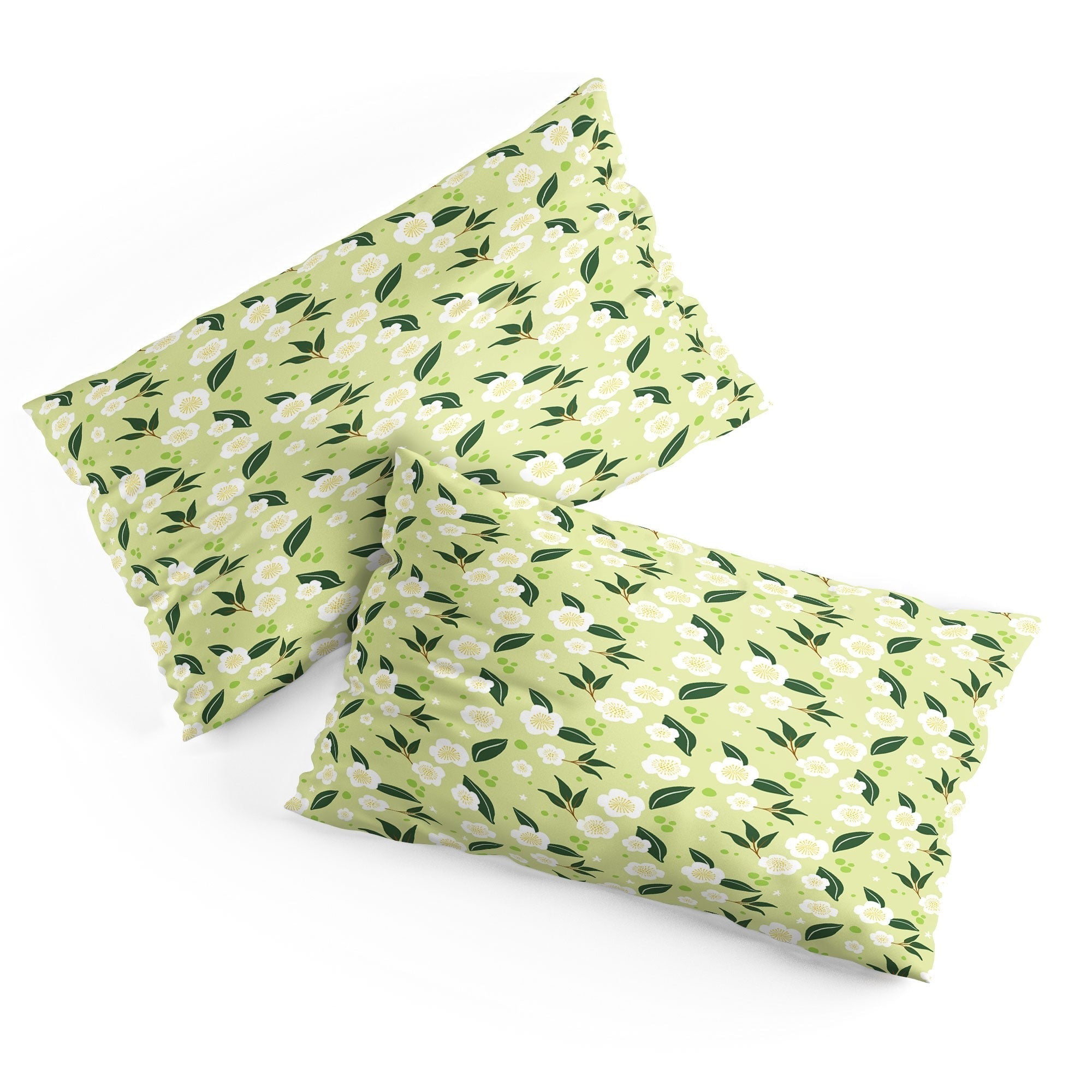 Design by Spark Matcha Tea Florals Pillow Shams