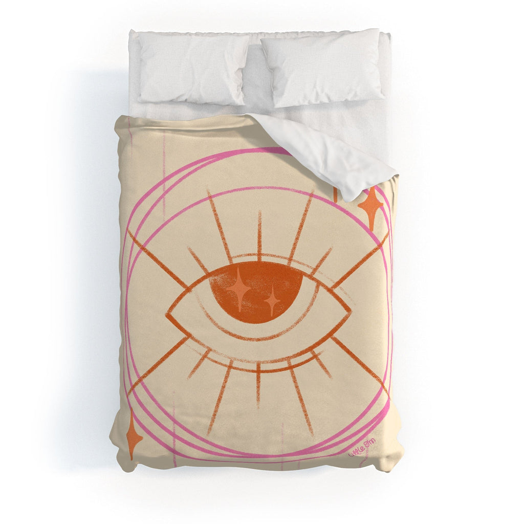 Little Om Celestial Eye cream Duvet Cover