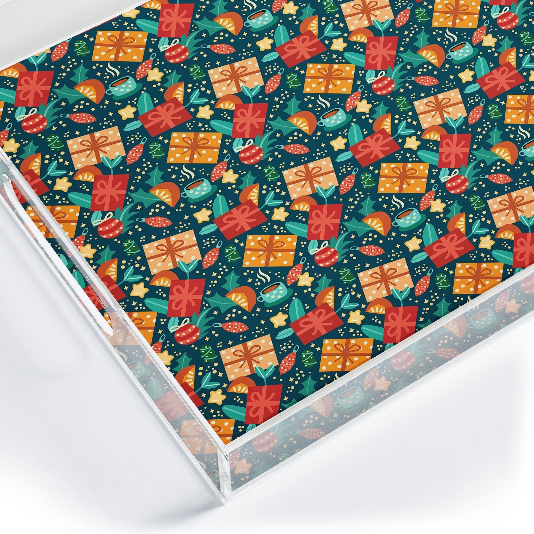 Valeria Frustaci Christmas pattern Acrylic Tray