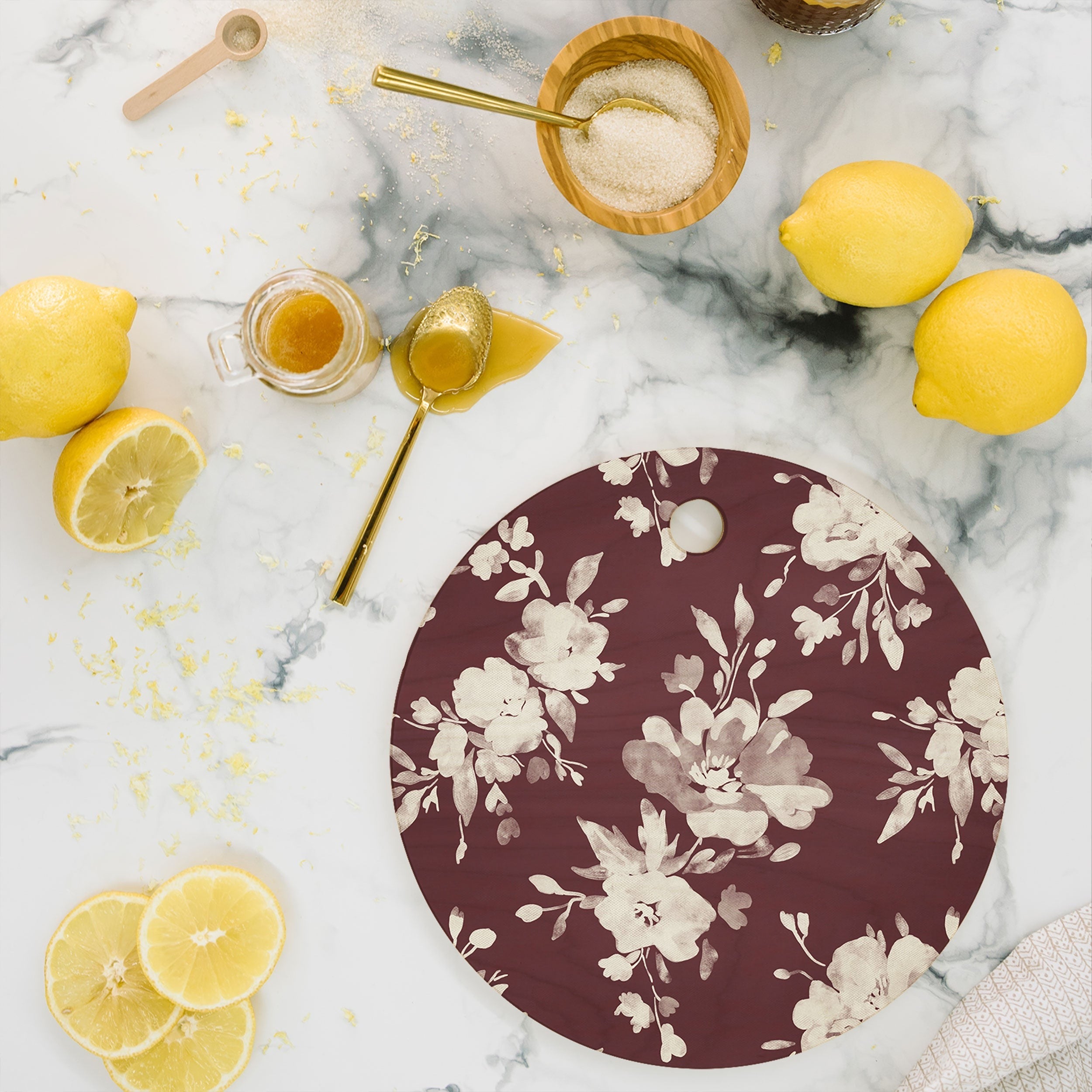 Marta Barragan Camarasa Antique Petal Romance Cutting Board Round