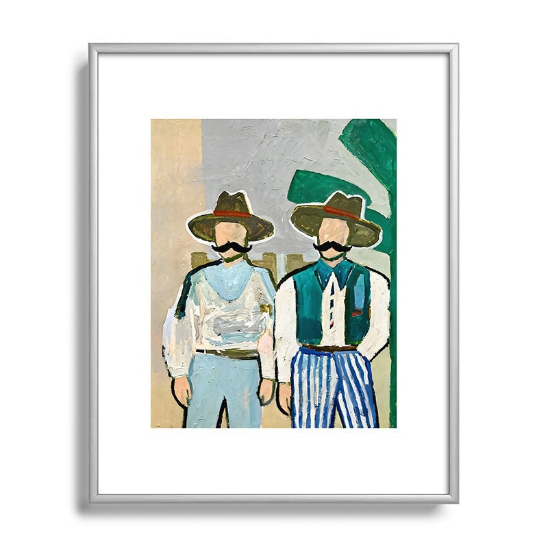 83 Oranges Side By Side Cowboy Edition Metal Framed Art Print