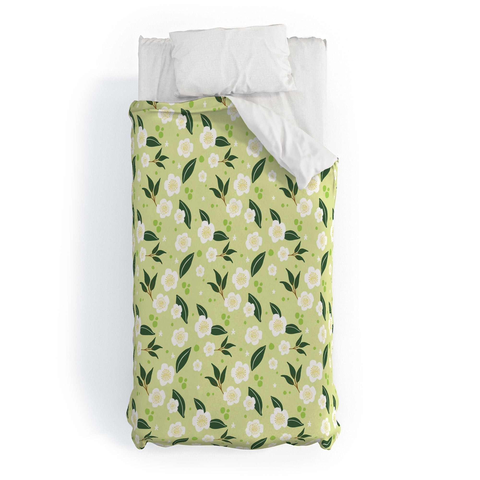 Design by Spark Matcha Tea Florals Duvet Cover