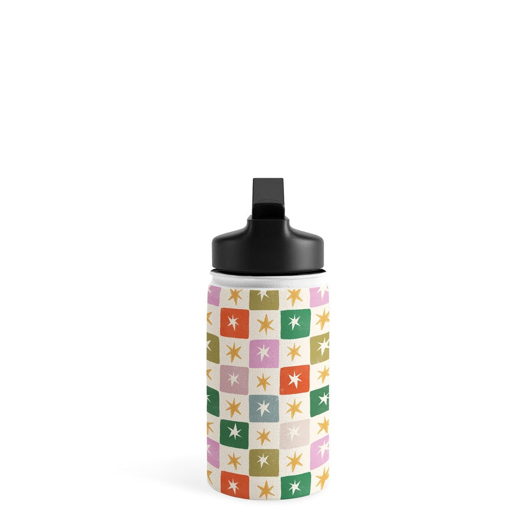 LouBruzzoni Retro Star Block Pattern Water Bottle