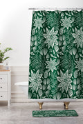 Pimlada Phuapradit Christmas Poinsettia Shower Curtain And Mat