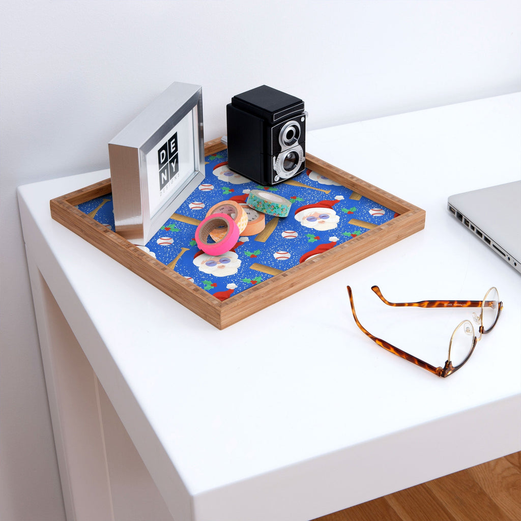 Design by Spark Sporty Baseball Santa Square Tray