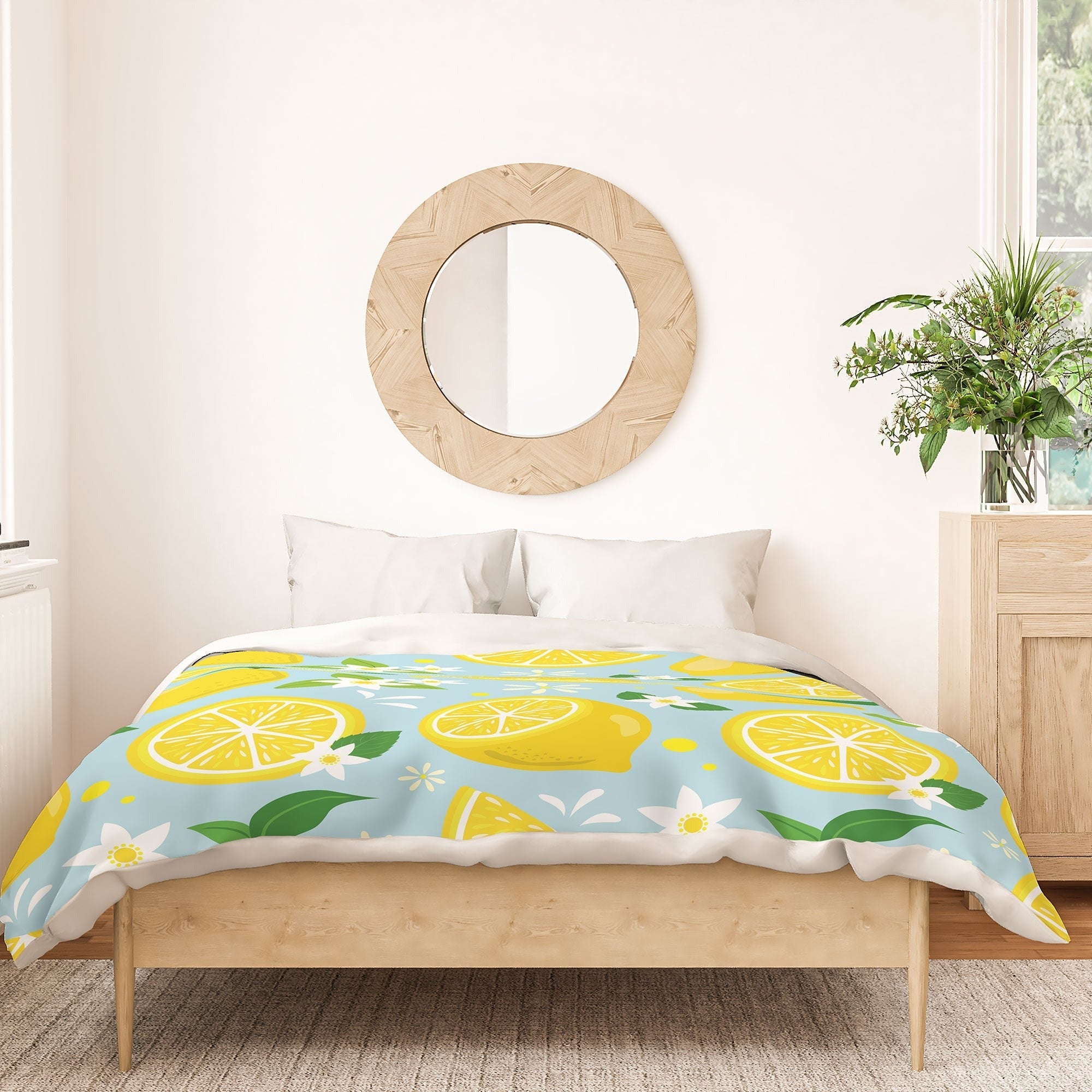 Design by Spark Lemony Fresh Florals Duvet Cover