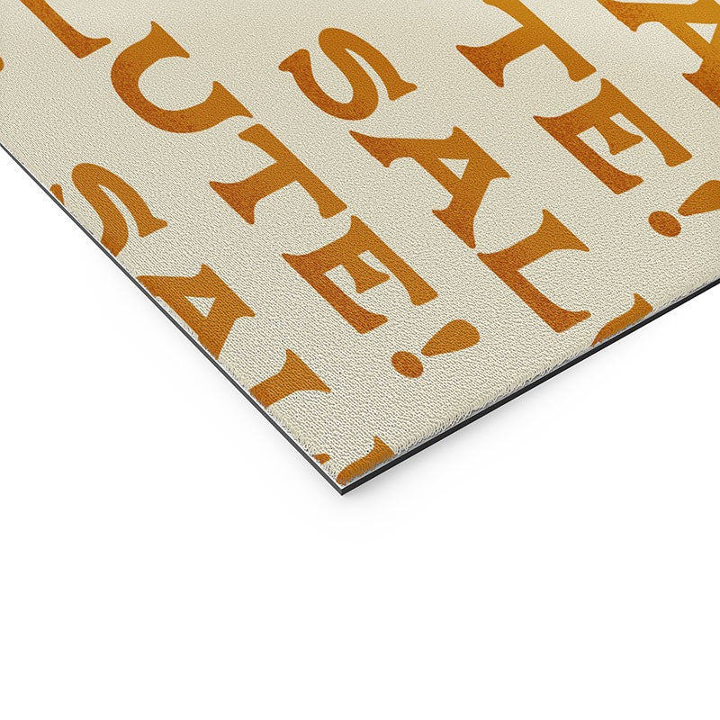 Jessica Molina Salute Gold Pattern on Cream Welcome Mat
