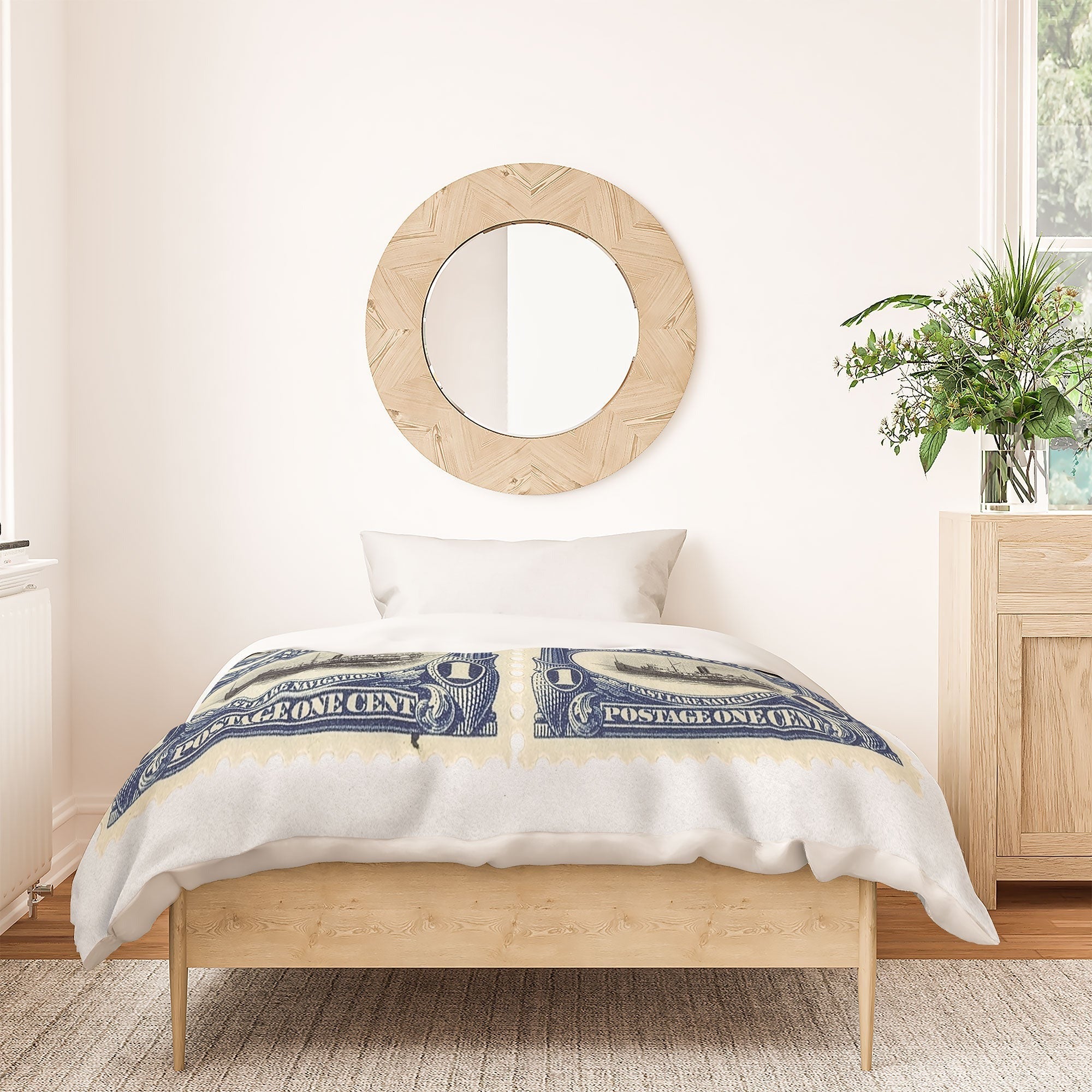 DENY Designs 1901 1c Fast Lake Navigation Stamps Duvet Cover