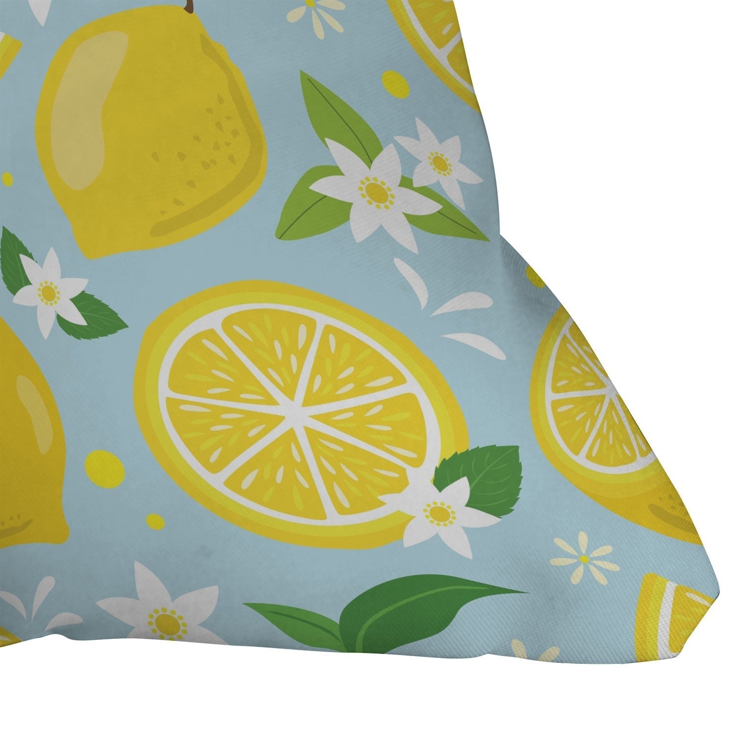 Design by Spark Lemony Fresh Florals Outdoor Throw Pillow