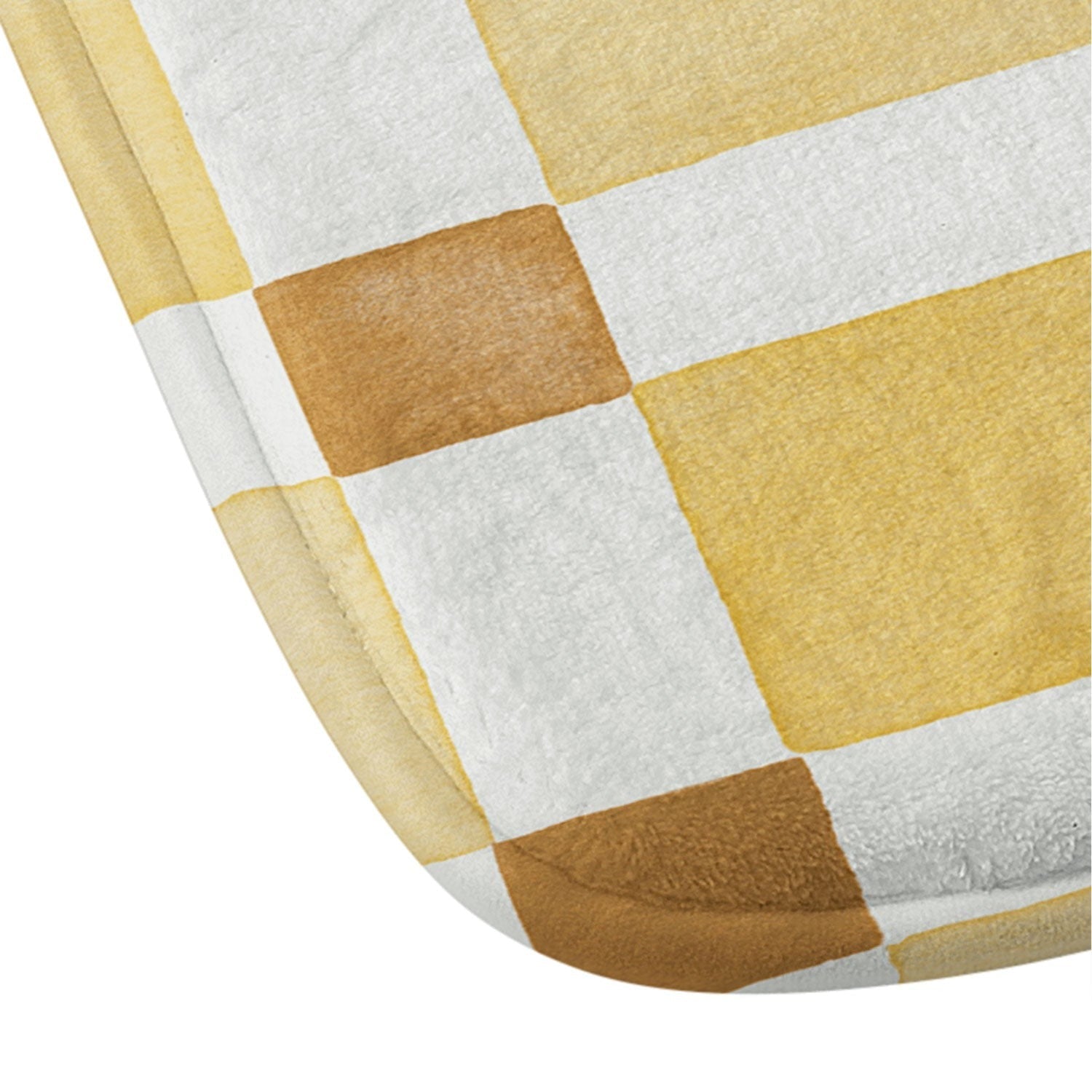 Ninola Design Everyday Artifact Checker Mosaic Tiles Geometry Yellow Memory Foam Bath Mat