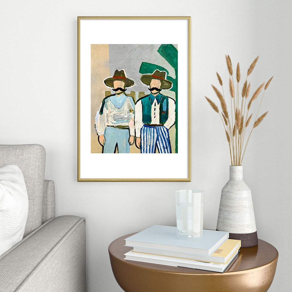 83 Oranges Side By Side Cowboy Edition Metal Framed Art Print