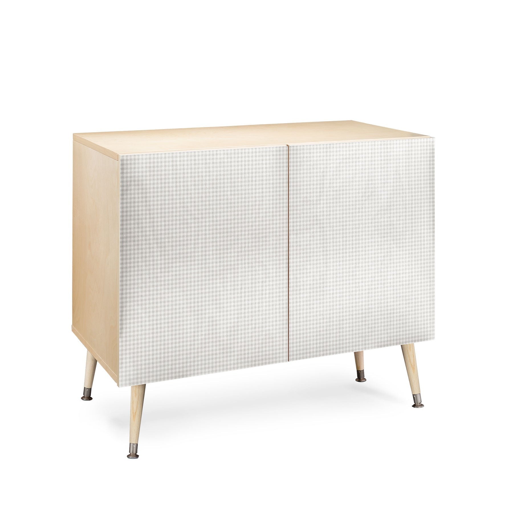 Colour Poems Gingham Plaid Pattern Cloud White Credenza
