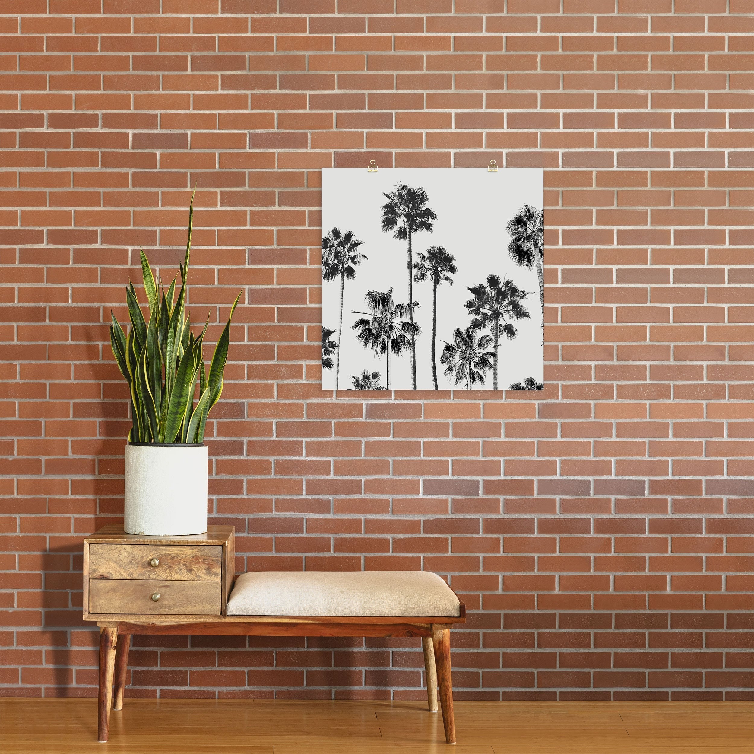 Gal Design Black And White Palms Art Print