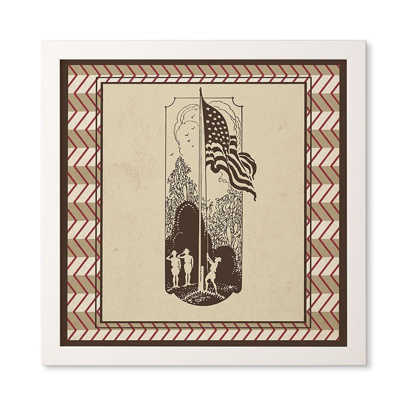 DENY Designs Flag Raisers Striped Square Framed Wall Art