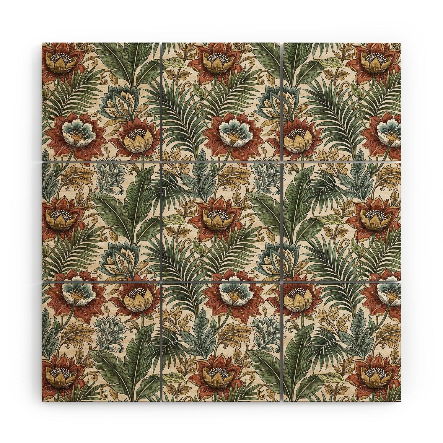 Marta Barragan Camarasa Retro Jungle Garden Wood Wall Mural