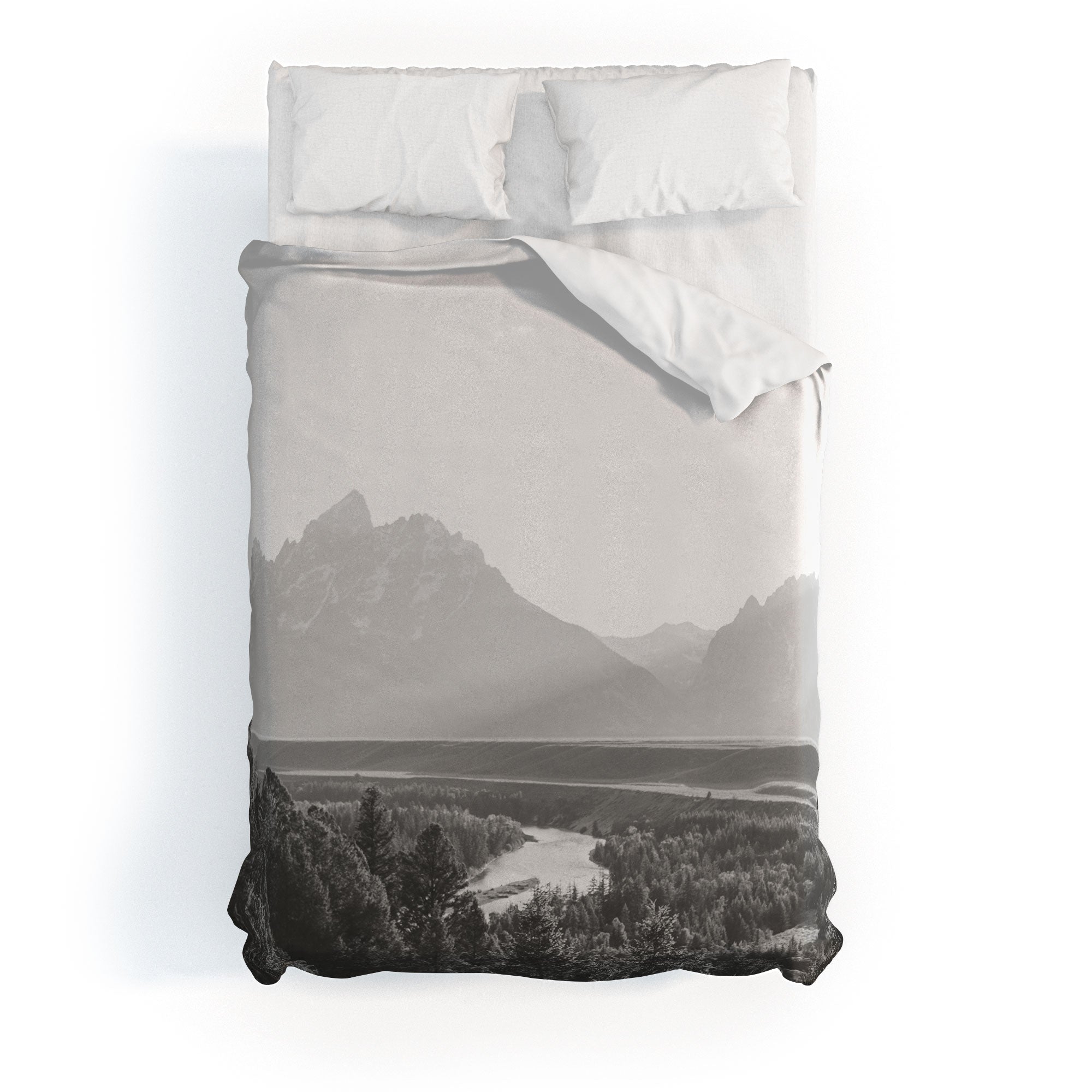 In This Instance Photography Grand Tetons Snake River Sunset Duvet Cover