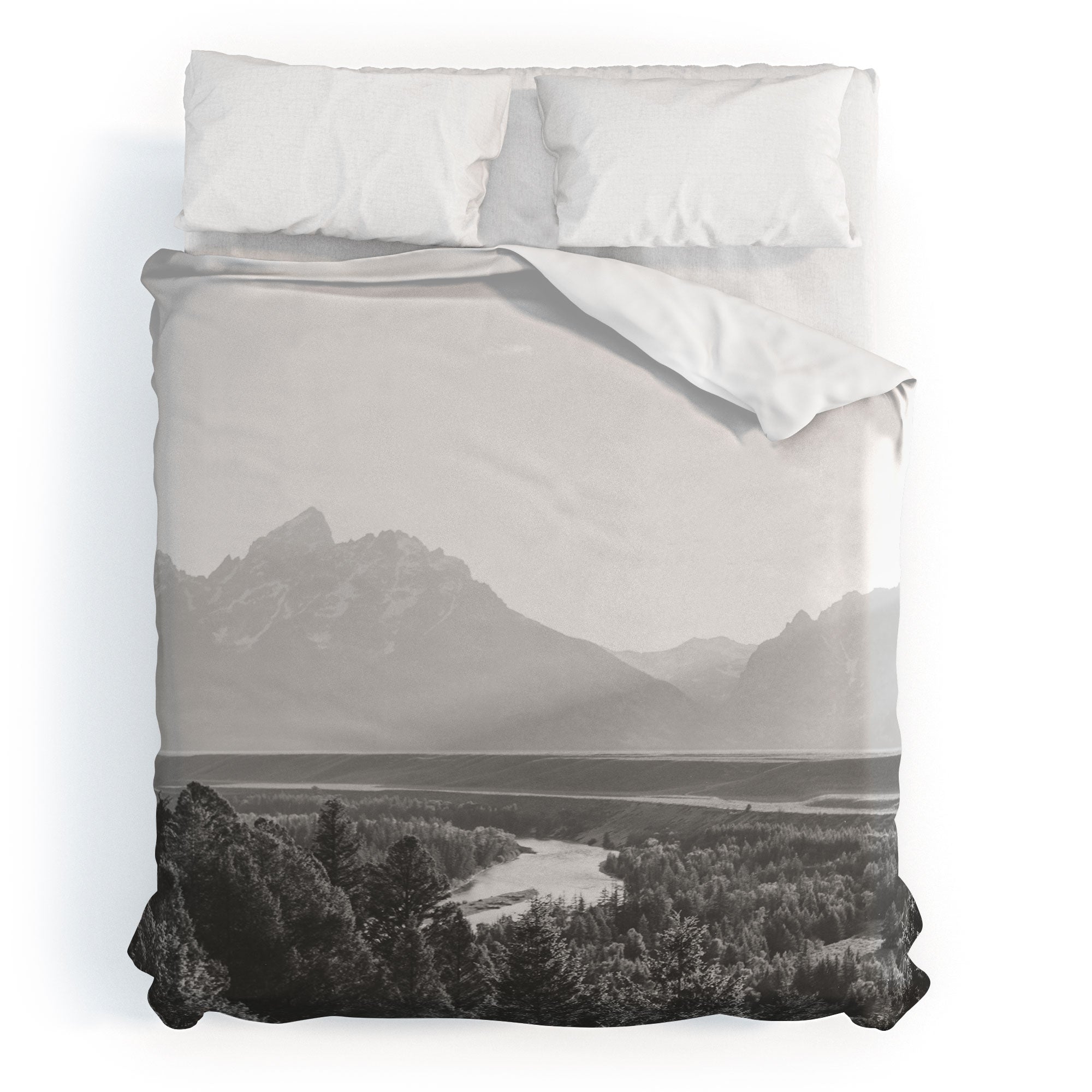 In This Instance Photography Grand Tetons Snake River Sunset Duvet Cover