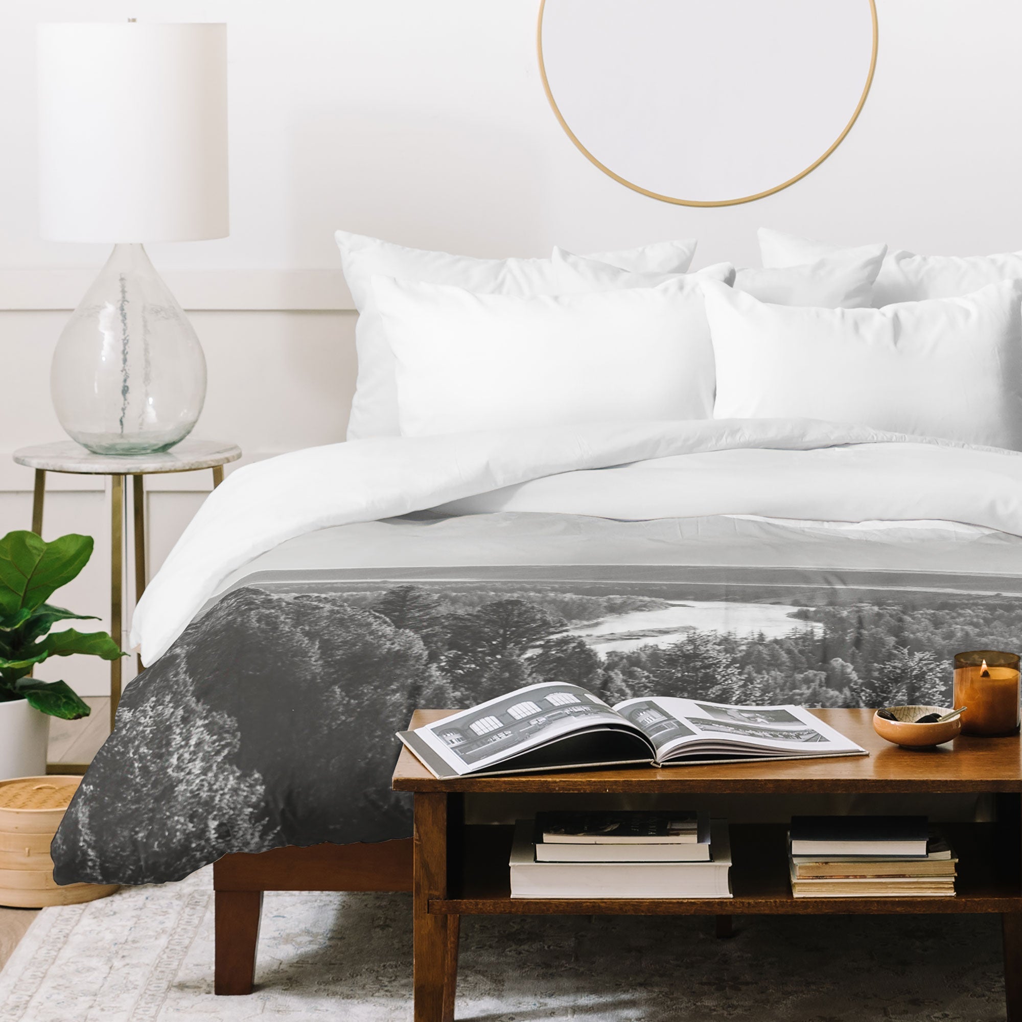 In This Instance Photography Grand Tetons Snake River Sunset Duvet Cover