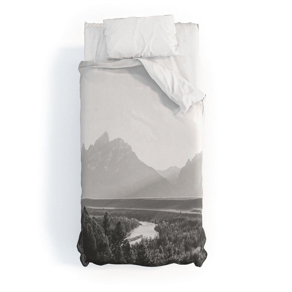 In This Instance Photography Grand Tetons Snake River Sunset Duvet Cover