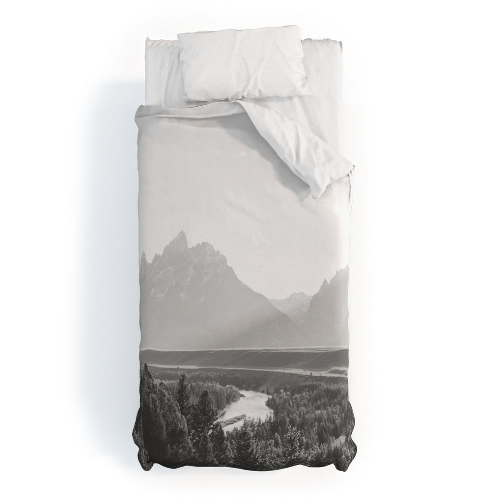 In This Instance Photography Grand Tetons Snake River Sunset Duvet Cover