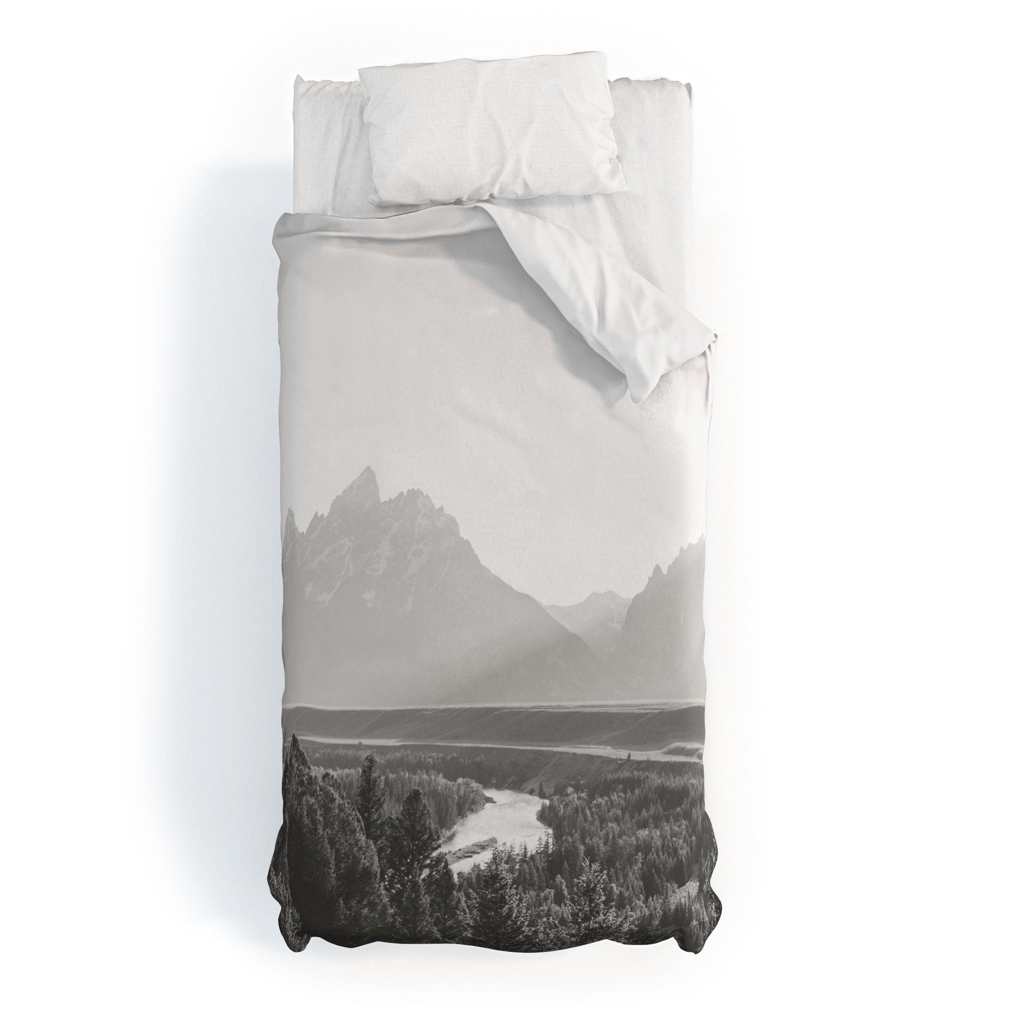 In This Instance Photography Grand Tetons Snake River Sunset Duvet Cover