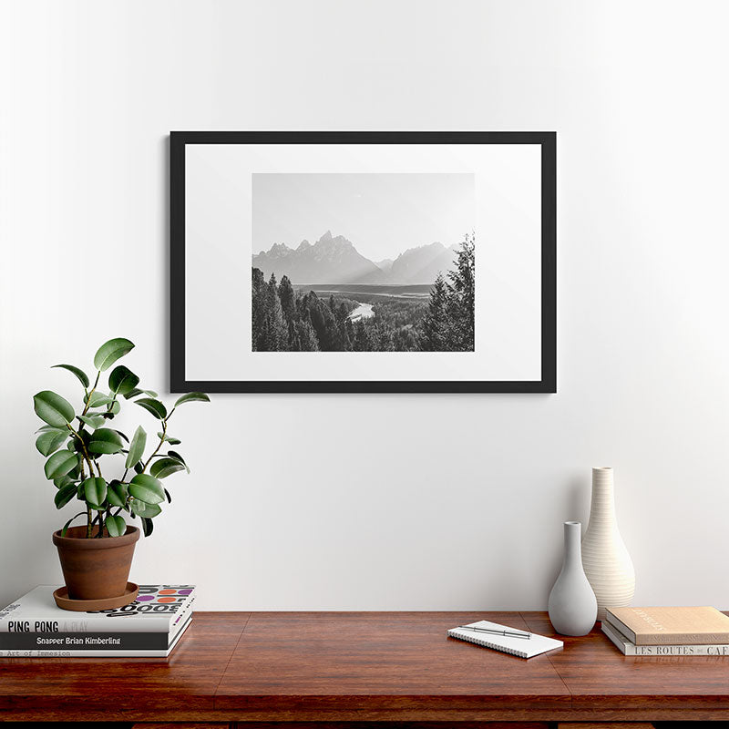 In This Instance Photography Grand Tetons Snake River Sunset Framed Art Print