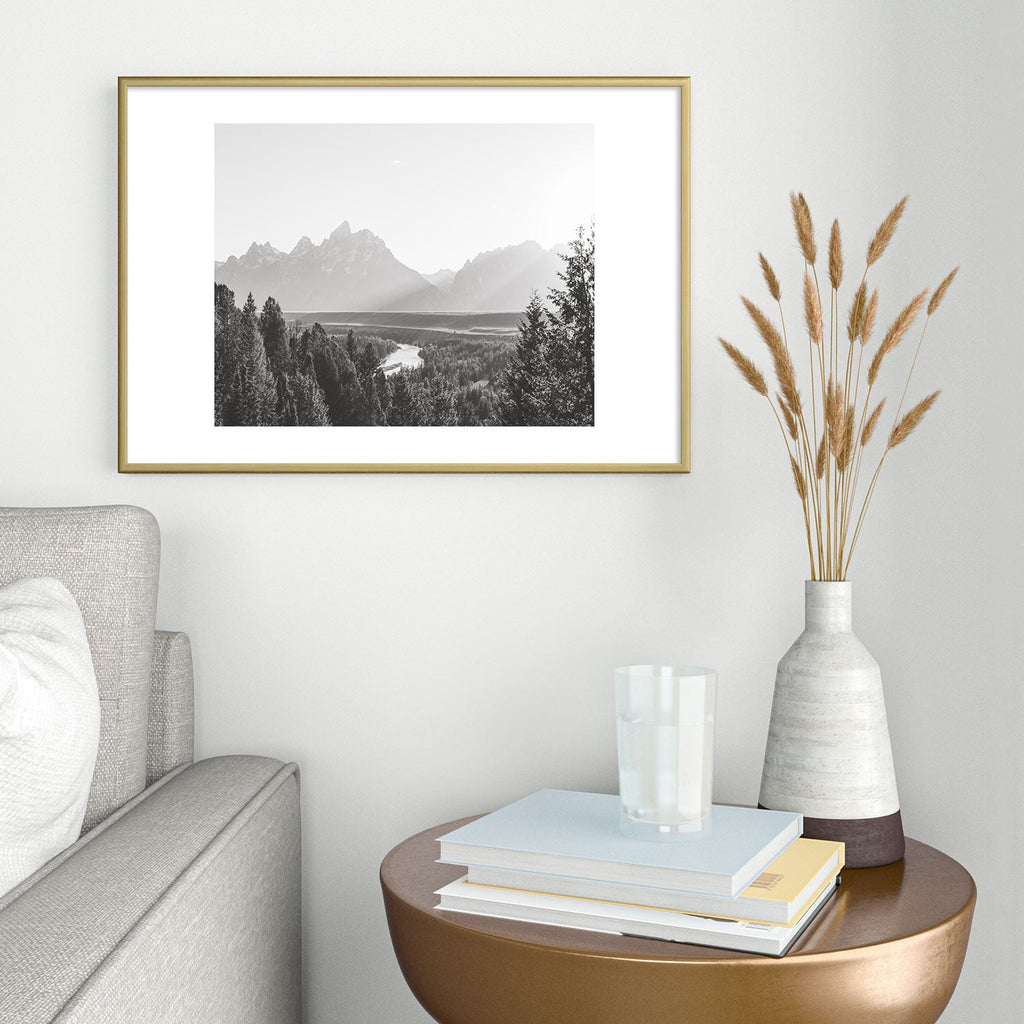In This Instance Photography Grand Tetons Snake River Sunset Metal Framed Art Print