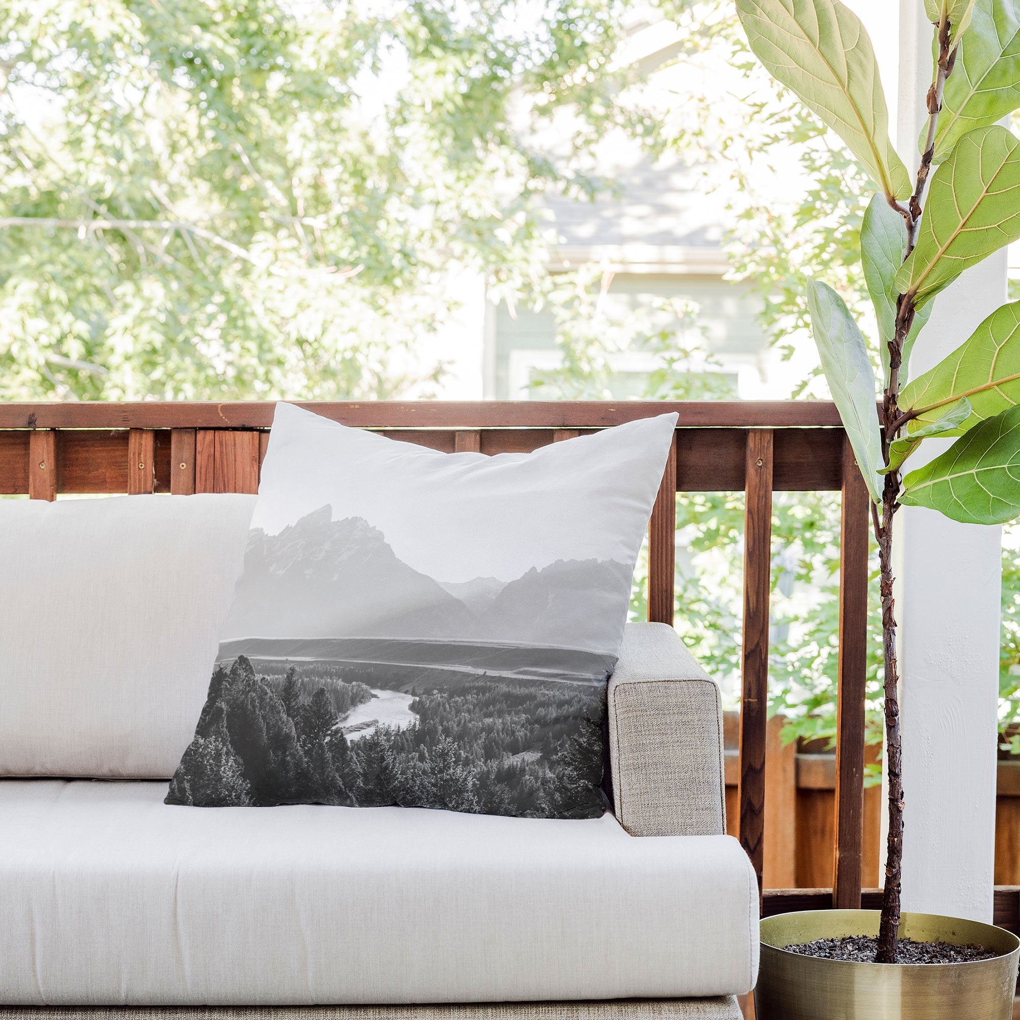 In This Instance Photography Grand Tetons Snake River Sunset Outdoor Throw Pillow