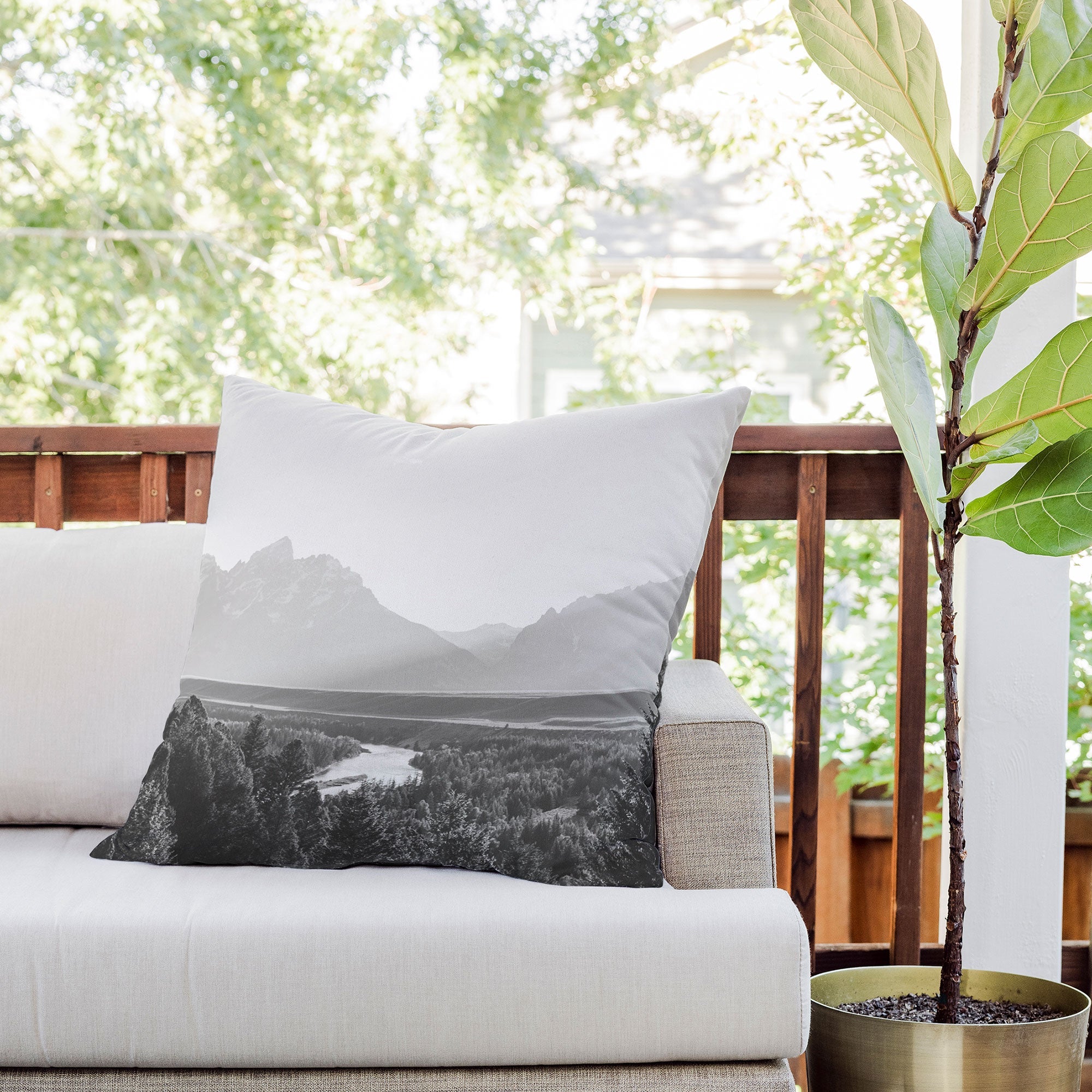 In This Instance Photography Grand Tetons Snake River Sunset Outdoor Throw Pillow