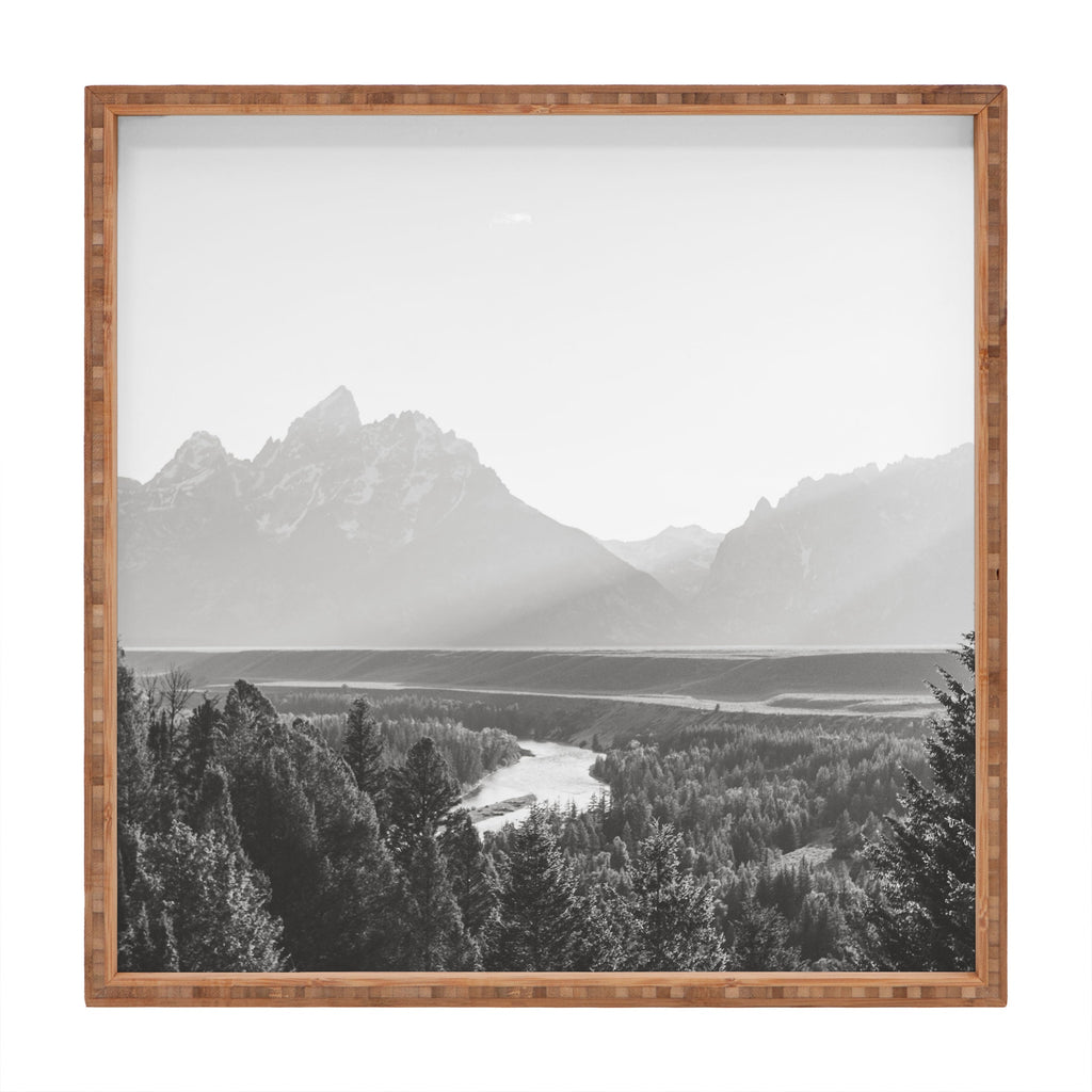 In This Instance Photography Grand Tetons Snake River Sunset Square Tray