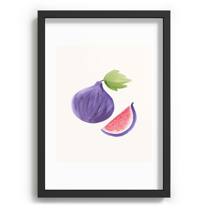 Intemporalis Fig Fruit Watercolor Painting Recessed Framing Rectangle
