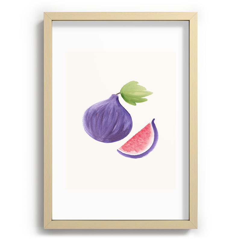 Intemporalis Fig Fruit Watercolor Painting Recessed Framing Rectangle