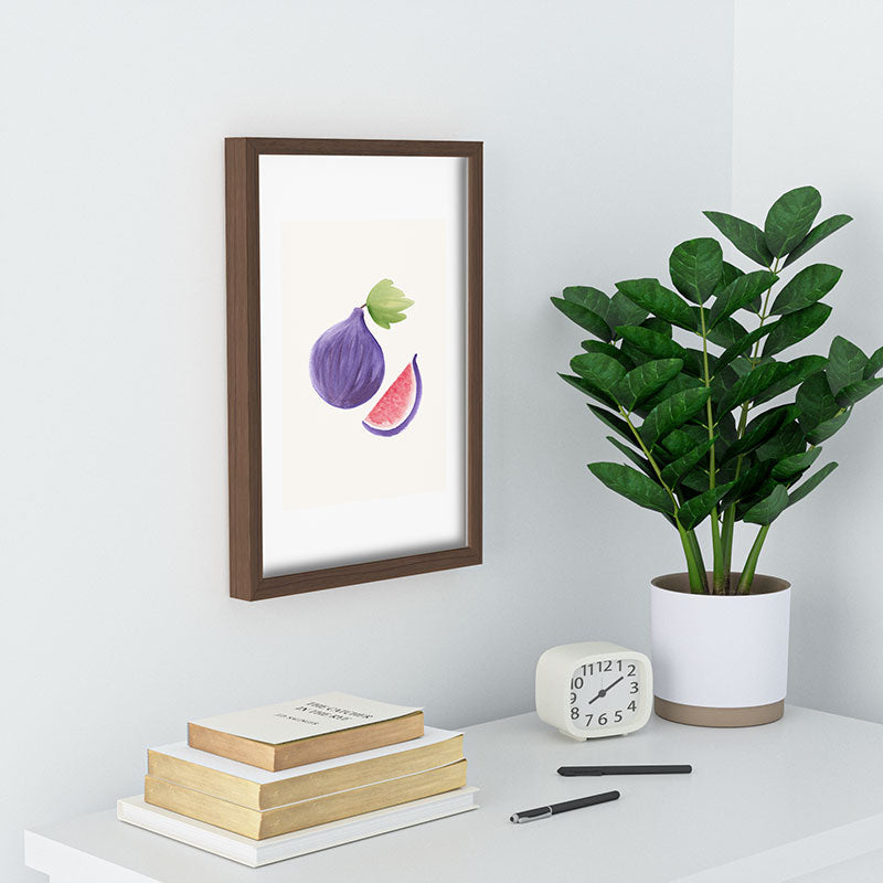 Intemporalis Fig Fruit Watercolor Painting Recessed Framing Rectangle