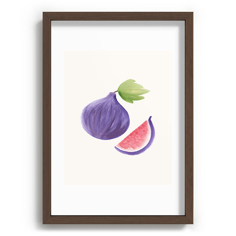 Intemporalis Fig Fruit Watercolor Painting Recessed Framing Rectangle