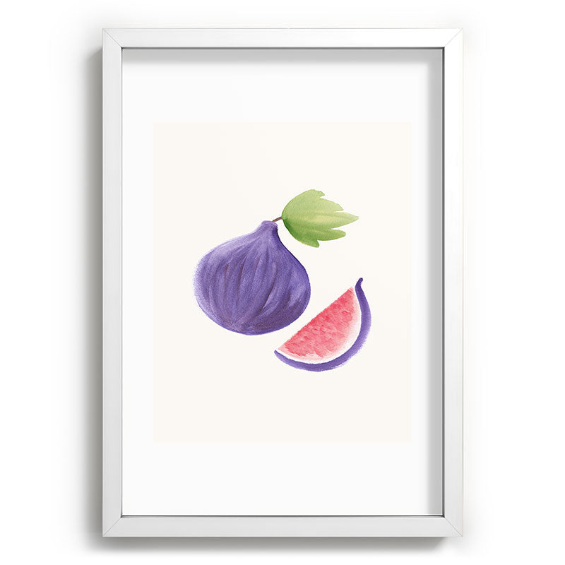 Intemporalis Fig Fruit Watercolor Painting Recessed Framing Rectangle