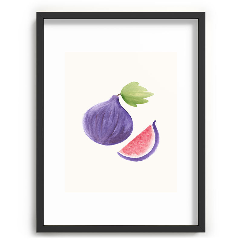 Intemporalis Fig Fruit Watercolor Painting Recessed Framing Rectangle