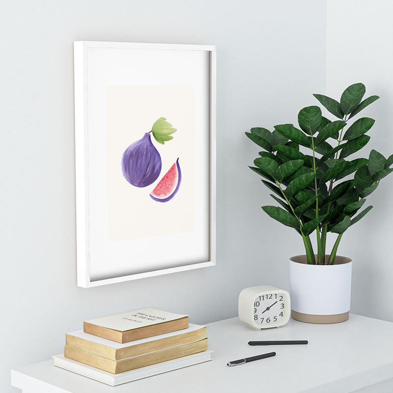 Intemporalis Fig Fruit Watercolor Painting Recessed Framing Rectangle