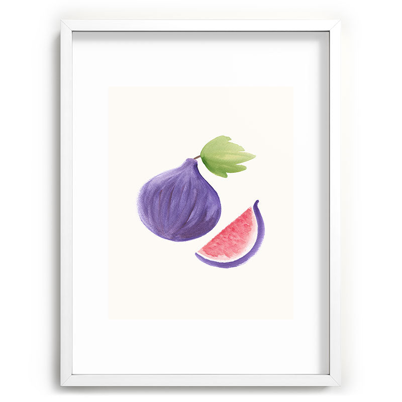 Intemporalis Fig Fruit Watercolor Painting Recessed Framing Rectangle