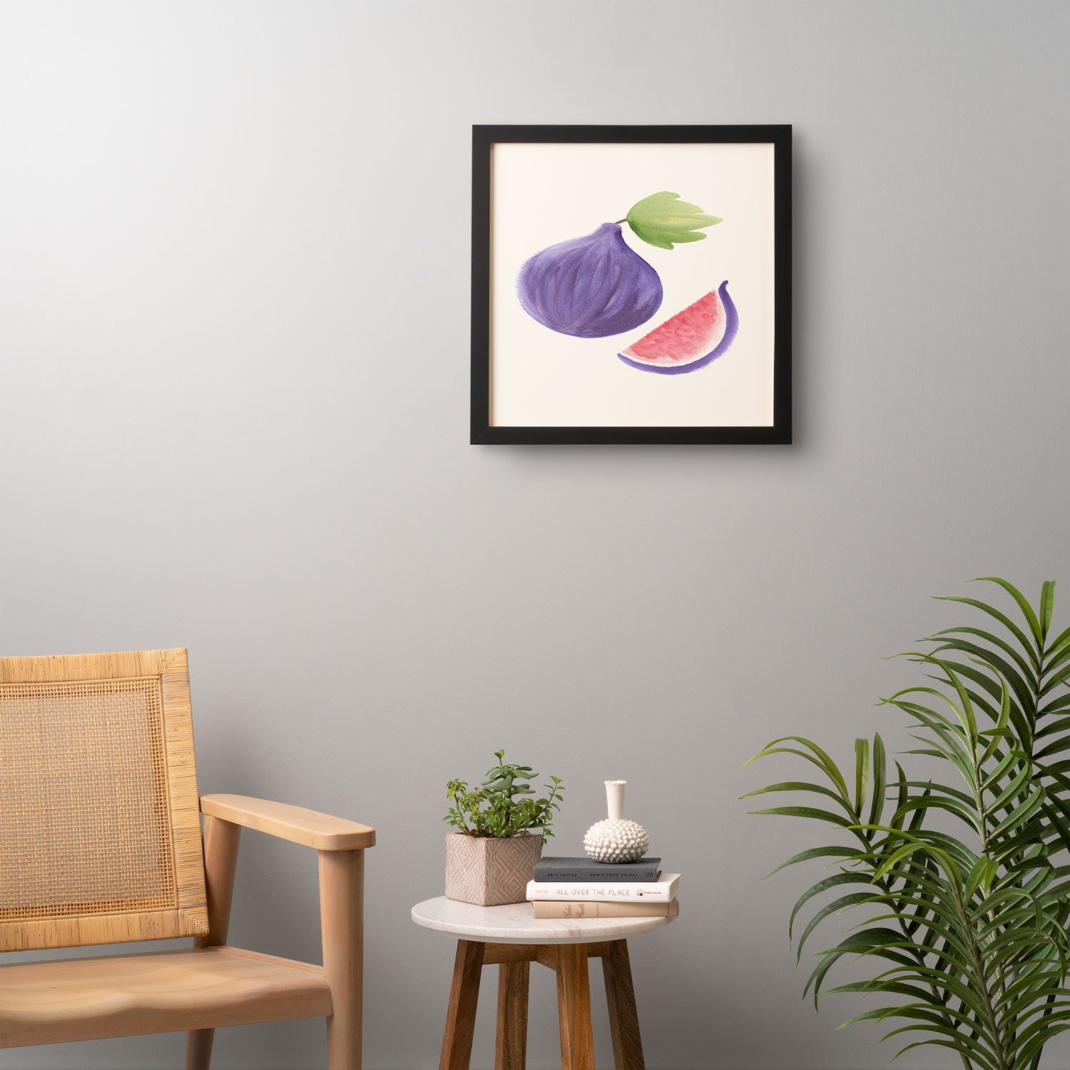 Intemporalis Fig Fruit Watercolor Painting Framed Wall Art