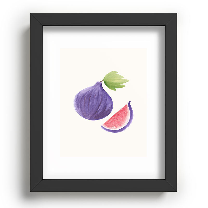 Intemporalis Fig Fruit Watercolor Painting Recessed Framing Rectangle