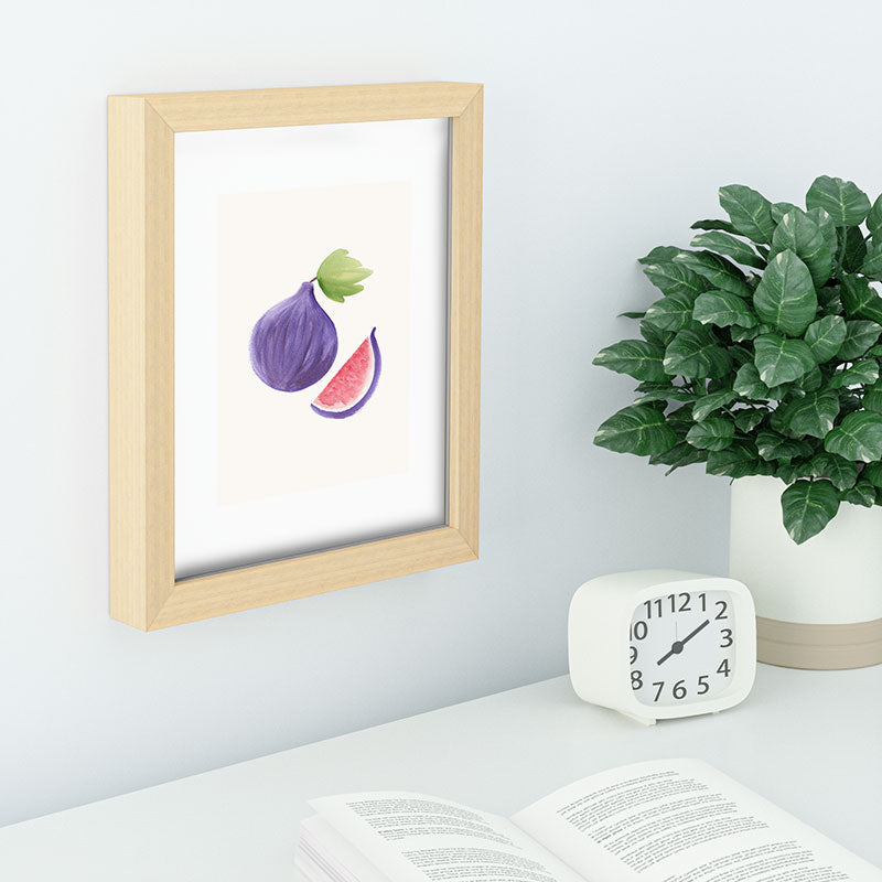 Intemporalis Fig Fruit Watercolor Painting Recessed Framing Rectangle