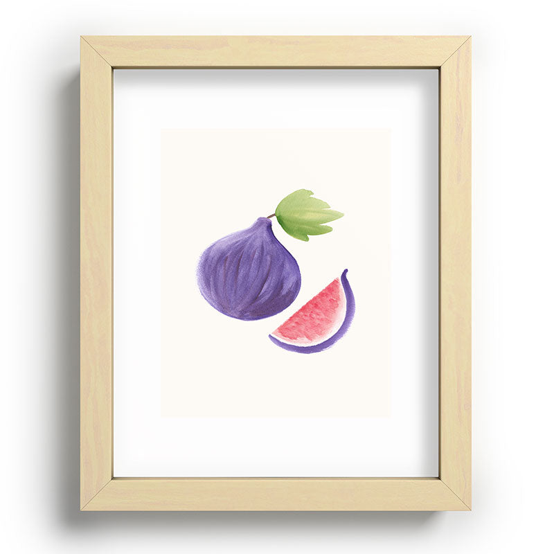 Intemporalis Fig Fruit Watercolor Painting Recessed Framing Rectangle