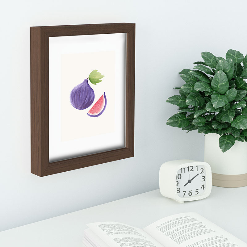 Intemporalis Fig Fruit Watercolor Painting Recessed Framing Rectangle