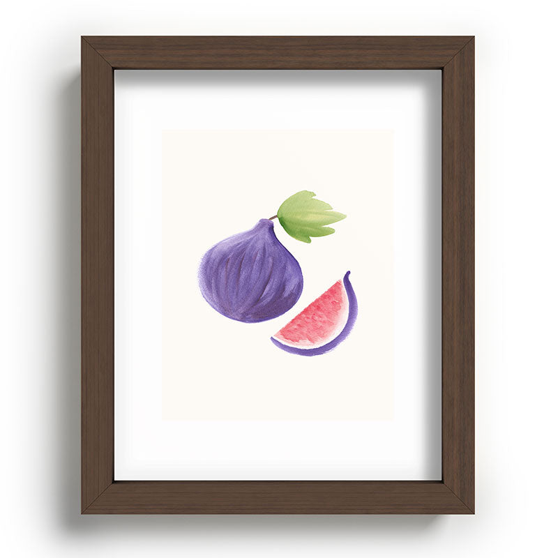 Intemporalis Fig Fruit Watercolor Painting Recessed Framing Rectangle