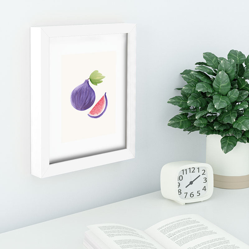 Intemporalis Fig Fruit Watercolor Painting Recessed Framing Rectangle