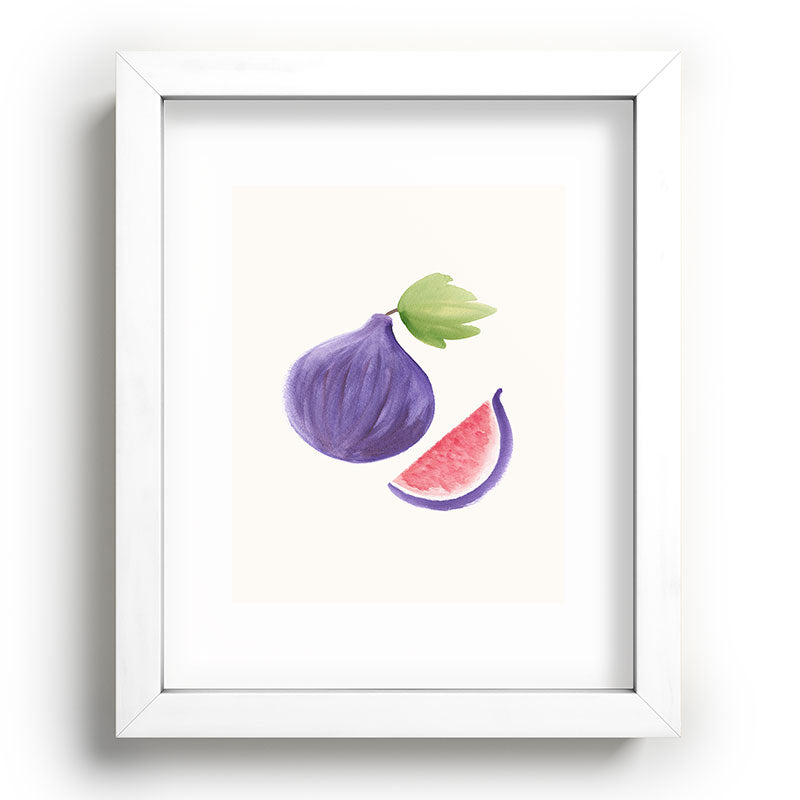Intemporalis Fig Fruit Watercolor Painting Recessed Framing Rectangle