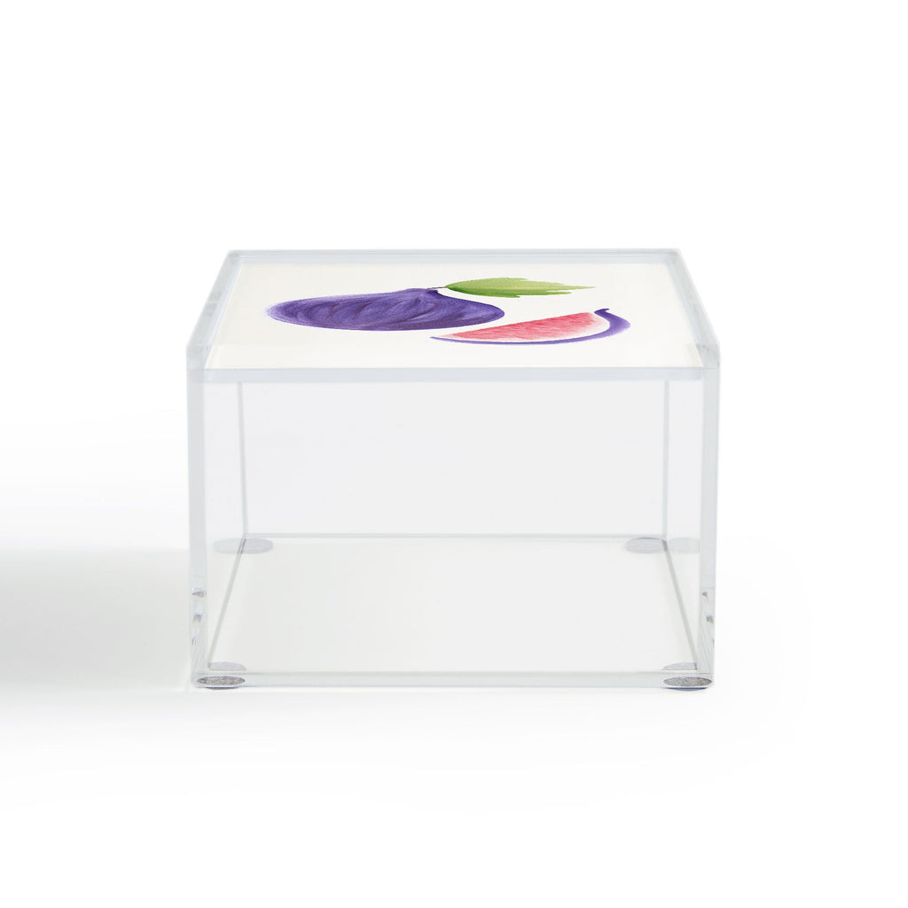 Intemporalis Fig Fruit Watercolor Painting Acrylic Box