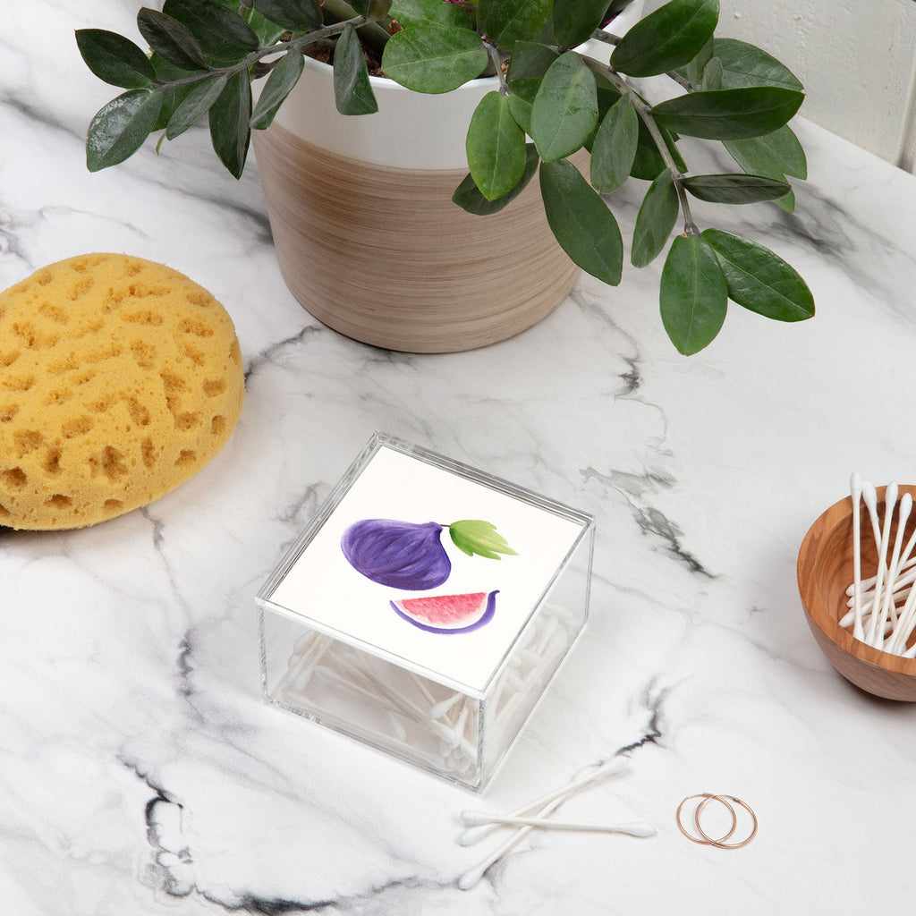 Intemporalis Fig Fruit Watercolor Painting Acrylic Box